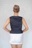 Pleated Boatneck Top