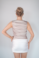 Pleated Boatneck Top